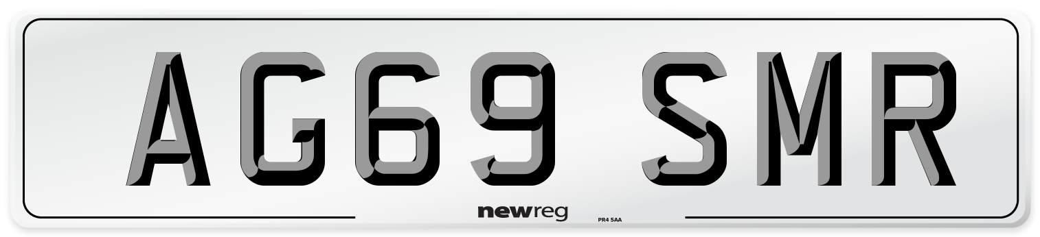 AG69 SMR Number Plate from New Reg